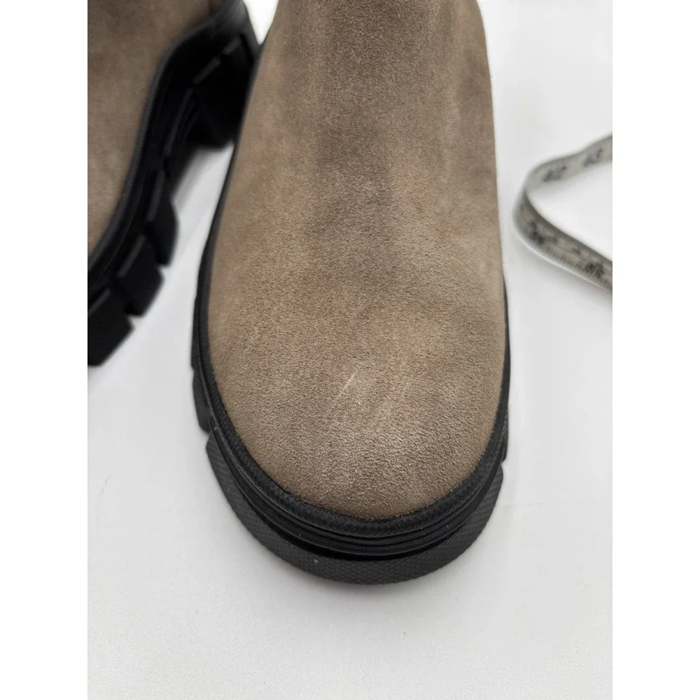 GUESS Women's Chelsea Boots‎ Suede Chunky Lug Sole Brown Ankle Booties Size 8.5